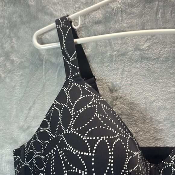NWT New Ambrielle Everyday Full Coverage White Black Floral Dots Size 44G - Picture 5 of 8